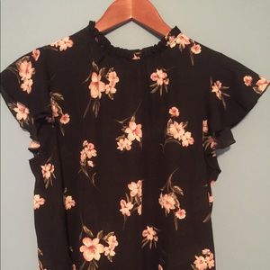 Forever 21 Black Floral Top